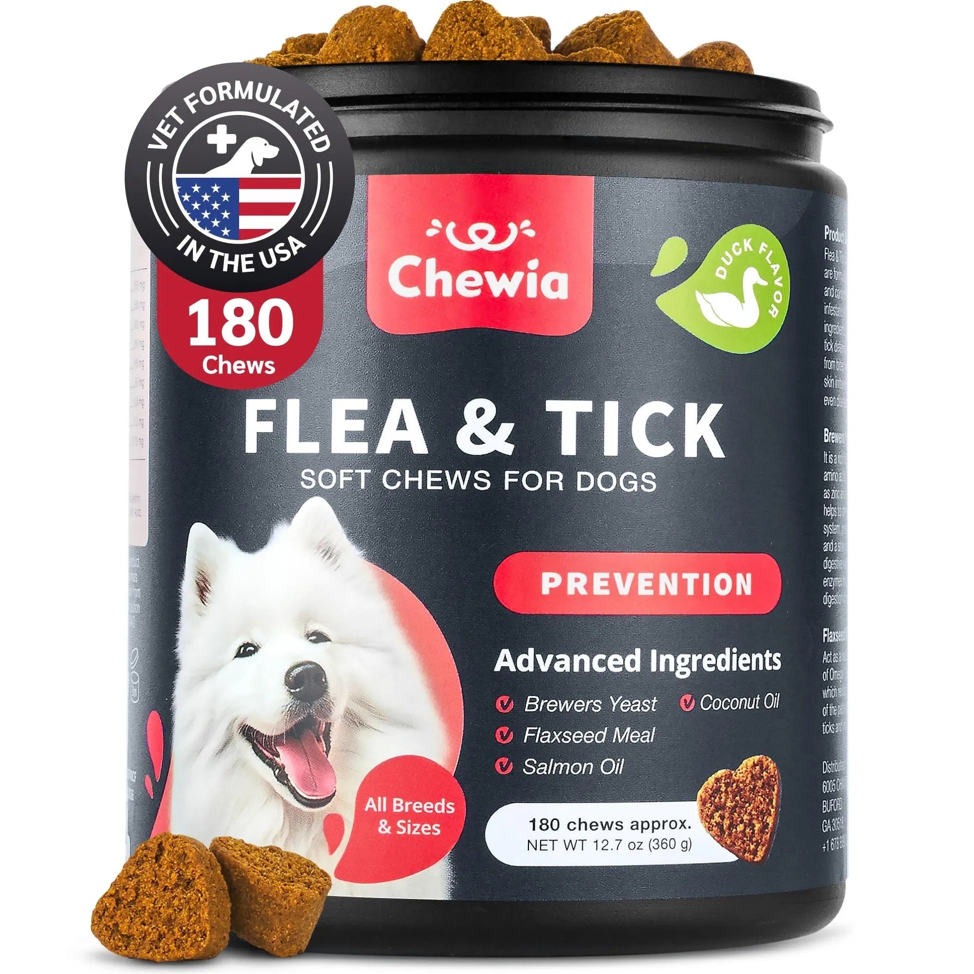 Comprimidos masticables para el tratamiento de pulgas y garrapatas en perros. Prevención natural de pulgas y garrapatas, para reforzar el sistema inmunológico.