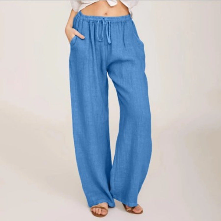 Pantalones de yoga casuales para mujer, populares, fabricados con algodón y cáñamo.