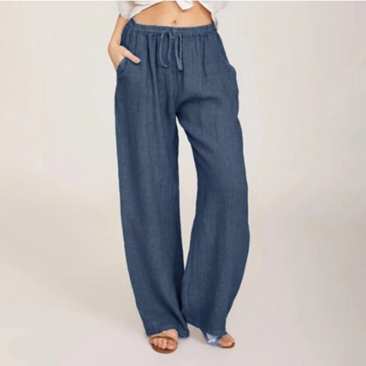 Pantalones de yoga casuales para mujer, populares, fabricados con algodón y cáñamo.