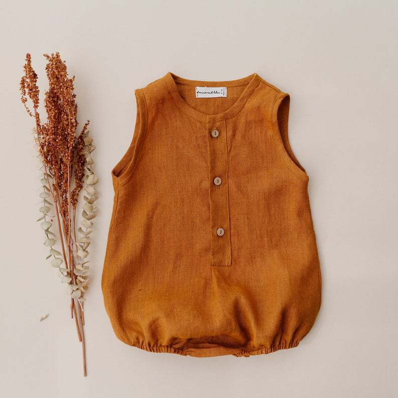 Ropa para bebés, ropa para recién nacidos, ropa infantil, ropa de algodón y cáñamo, mono para niños