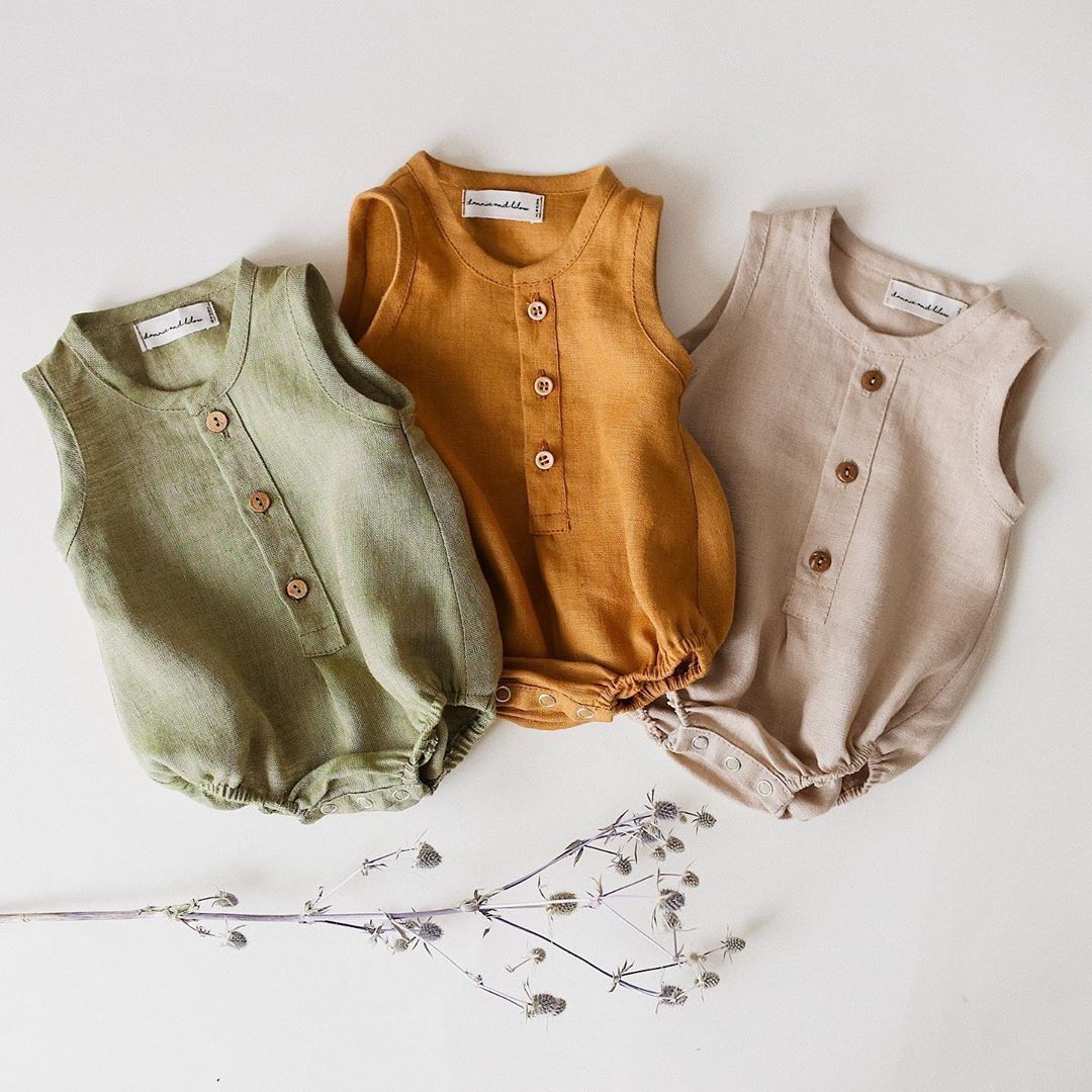 Ropa para bebés, ropa para recién nacidos, ropa infantil, ropa de algodón y cáñamo, mono para niños