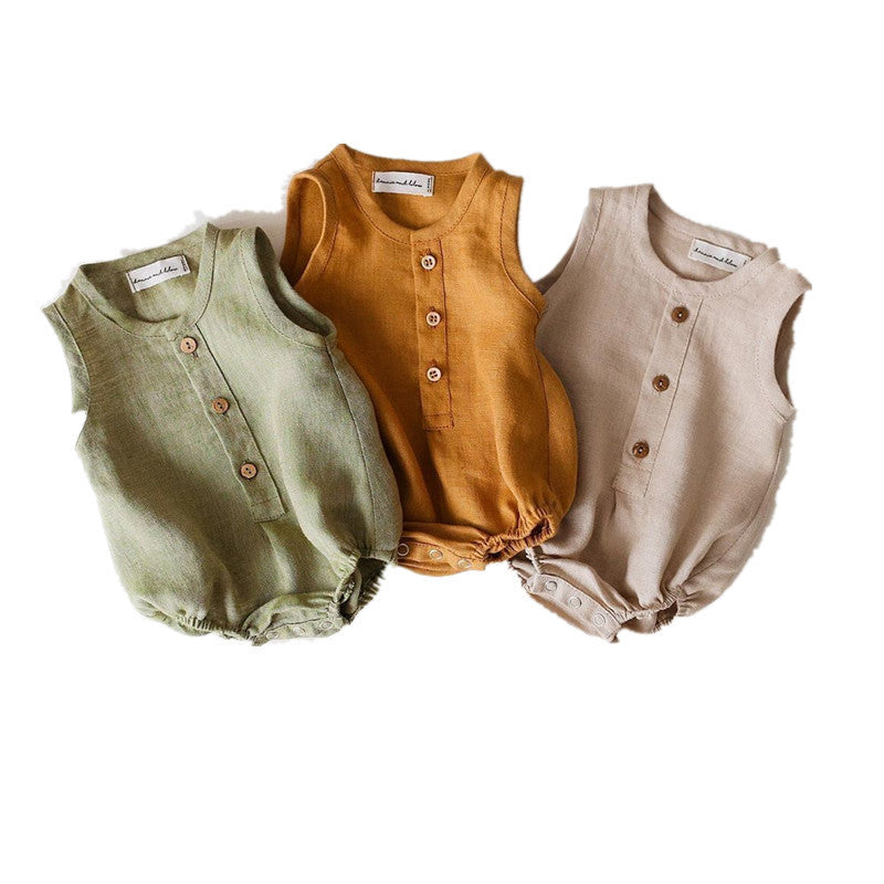Ropa para bebés, ropa para recién nacidos, ropa infantil, ropa de algodón y cáñamo, mono para niños