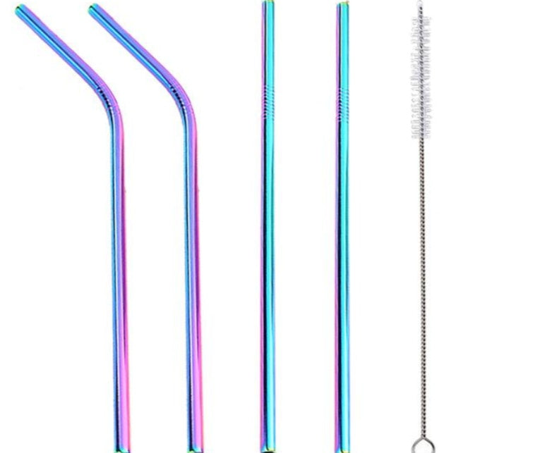 Pajitas reutilizables de acero inoxidable de colores