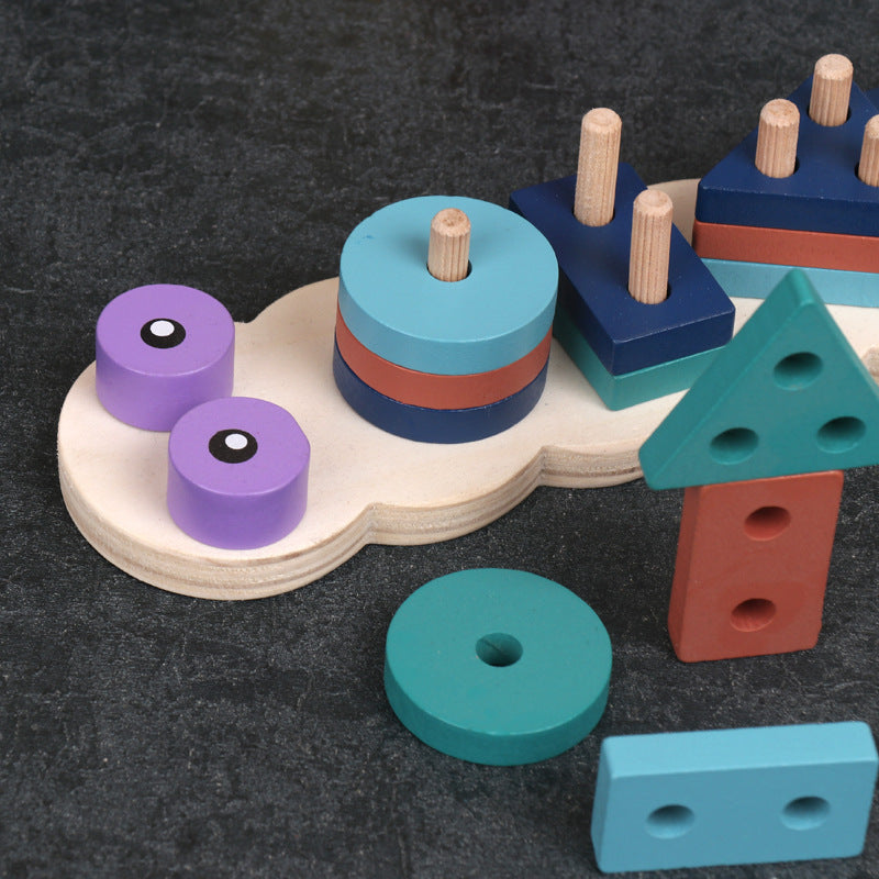 Juego de aprendizaje temprano Montessori de madera (columna)