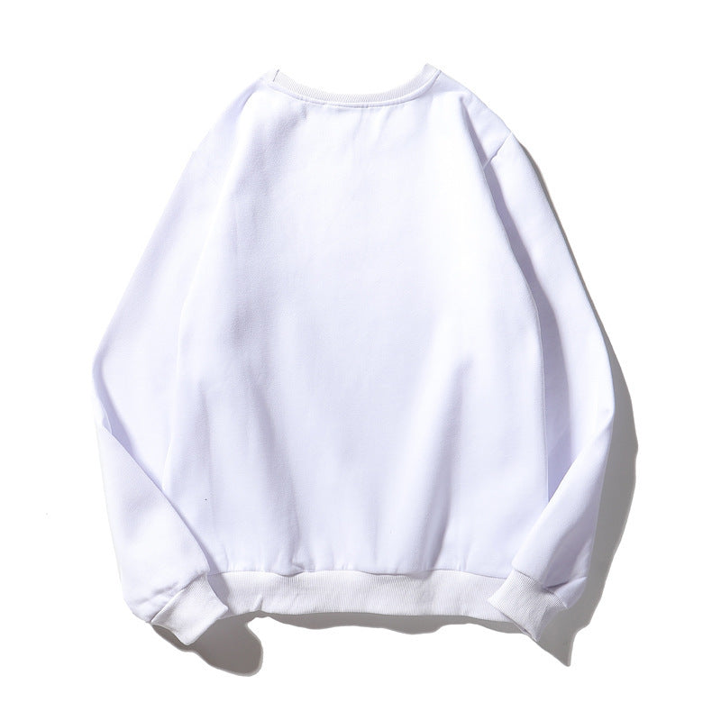 Sudadera de cuello redondo con estampado de hoja de cáñamo bordada