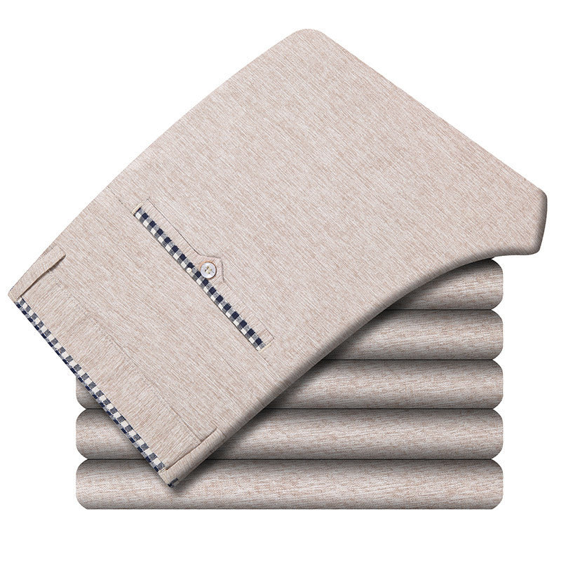 Pantalones casuales de algodón y cáñamo para hombre