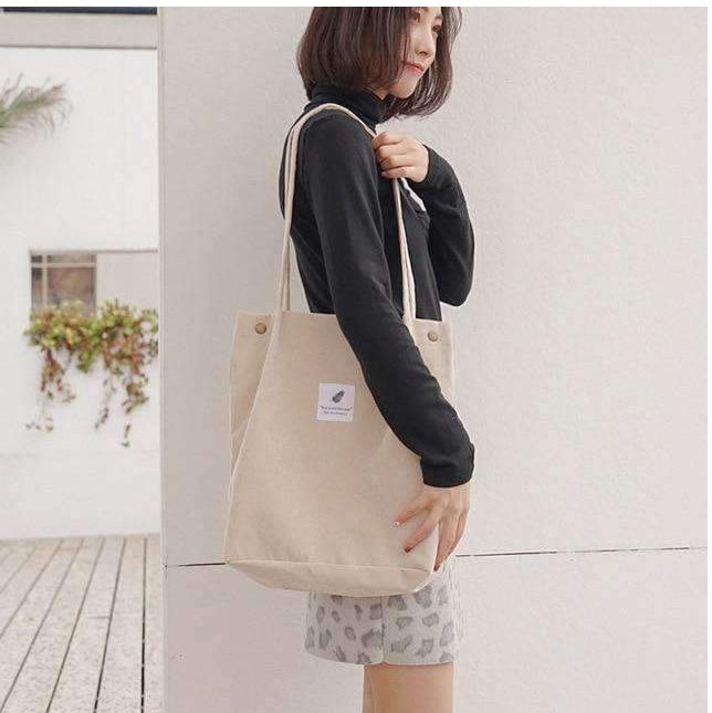 Bolso de compras, de hombro grande de lona.