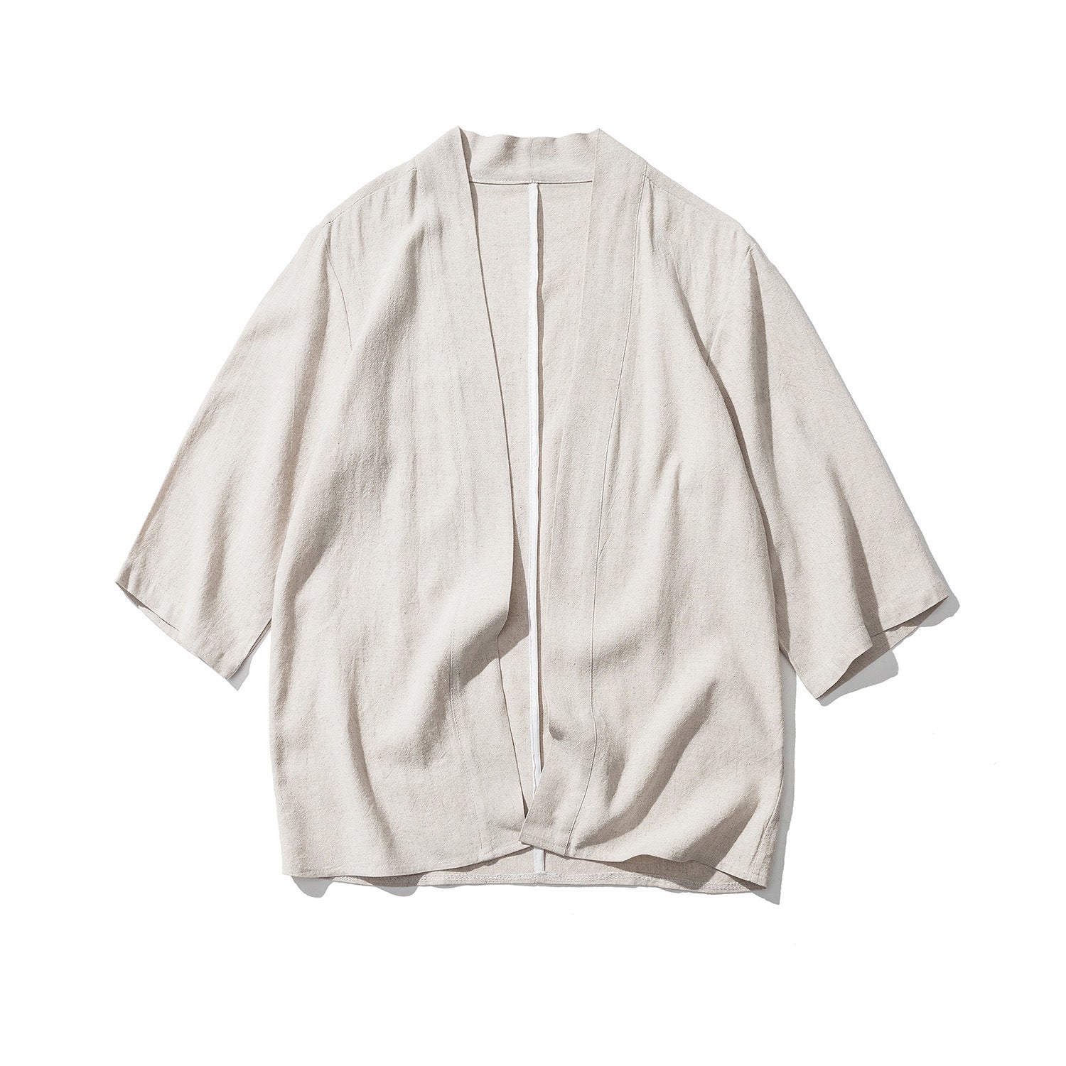 Cardigan casual de estilo Hanfu de color liso para jóvenes (color lino)