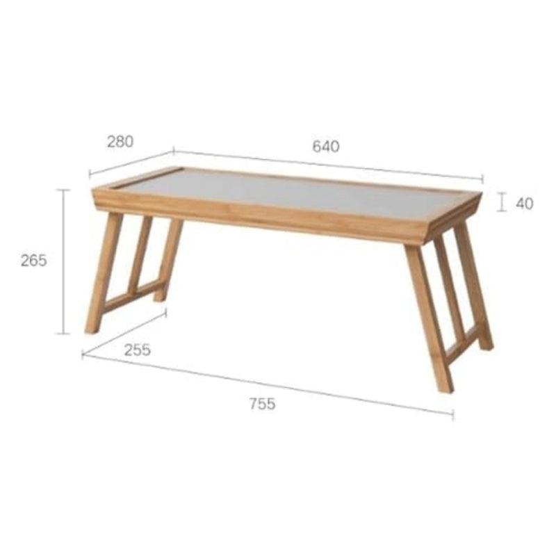 Mesa plegable de bambú, mesa auxiliar baja para salón, mesa de centro, mesita de noche, bandeja portátil para té, ideal para dormitorio, salón, oficina en casa.