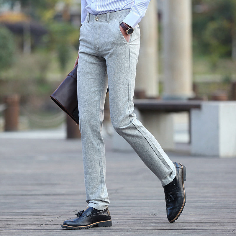 Pantalones casuales de algodón y cáñamo para hombre