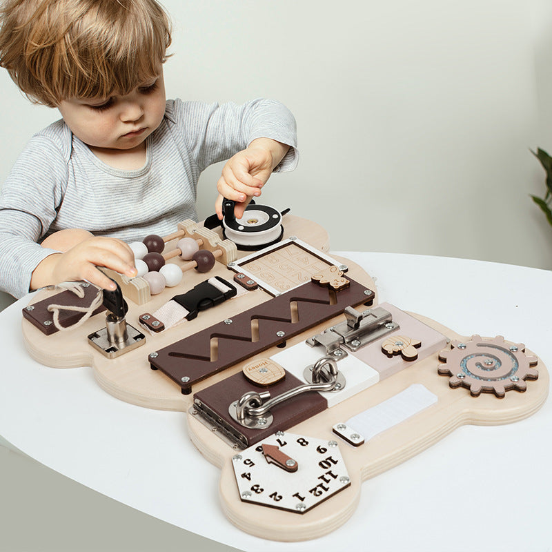 Tablero interactivo de oso: juguetes educativos de pared para niños (Montessori)