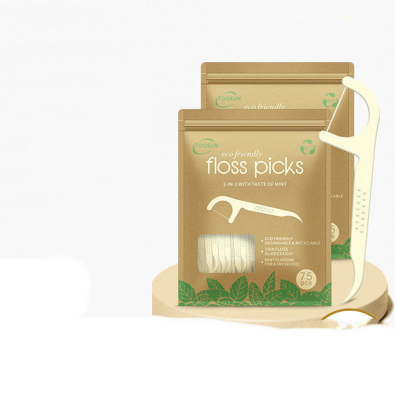 Hilo dental biodegradable con sabor a menta, respetuoso con el medio ambiente