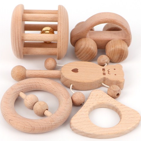 Juguete educativo de madera de haya sin barnizar. Juguete Montessori.