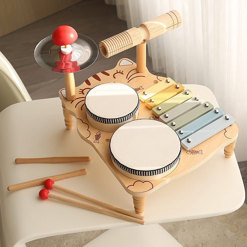Soporte multifuncional de madera para tambor para la educación temprana de niños (método Montessori)