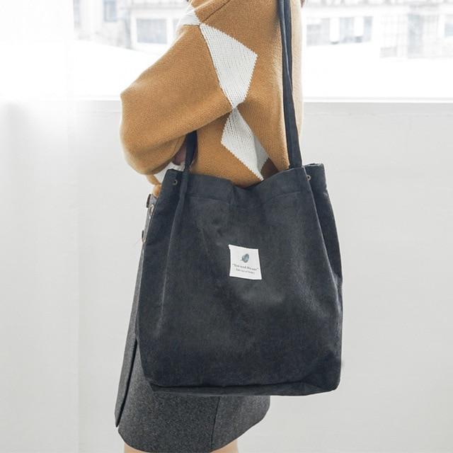 Bolso de compras, de hombro grande de lona.