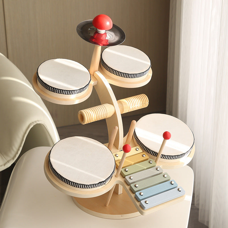 Soporte multifuncional de madera para tambor para la educación temprana de niños (método Montessori)