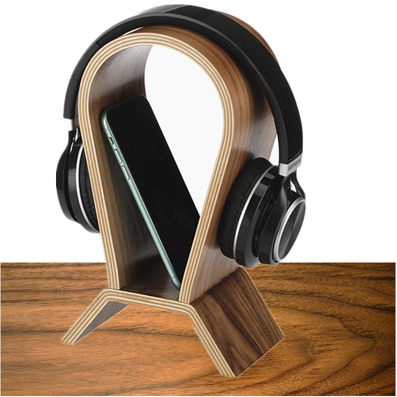 Soporte para auriculares de madera maciza (montaje en la diadema)