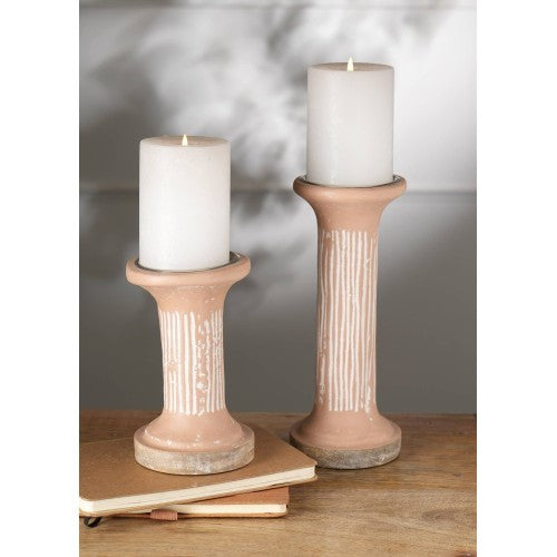Candelabro alto de pilar EcoMix marrón, sostenible, para una iluminación elegante.