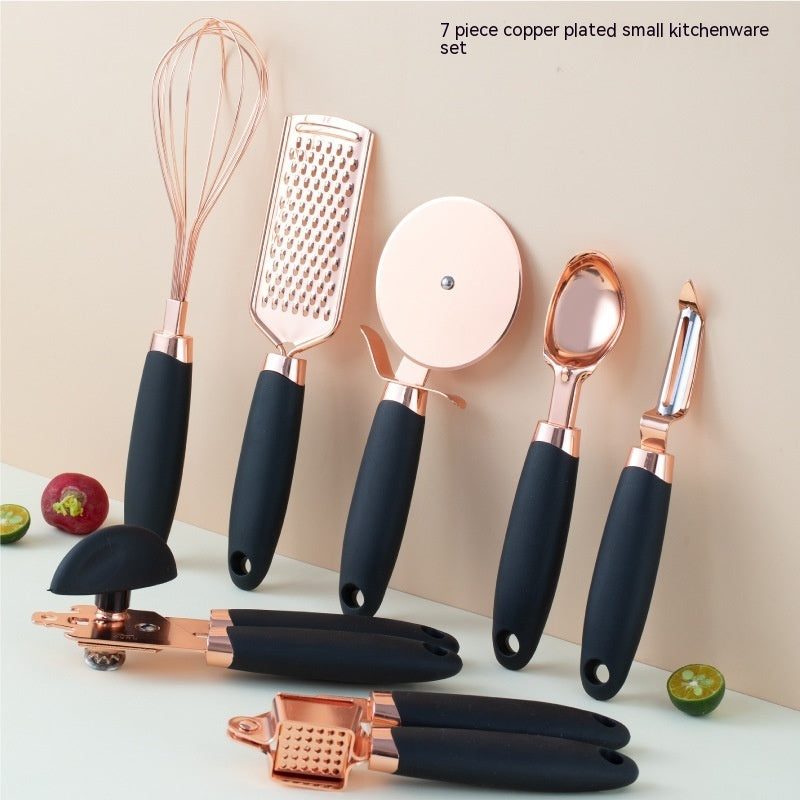 Juego de pelador de cocina y hogar con revestimiento de cobre