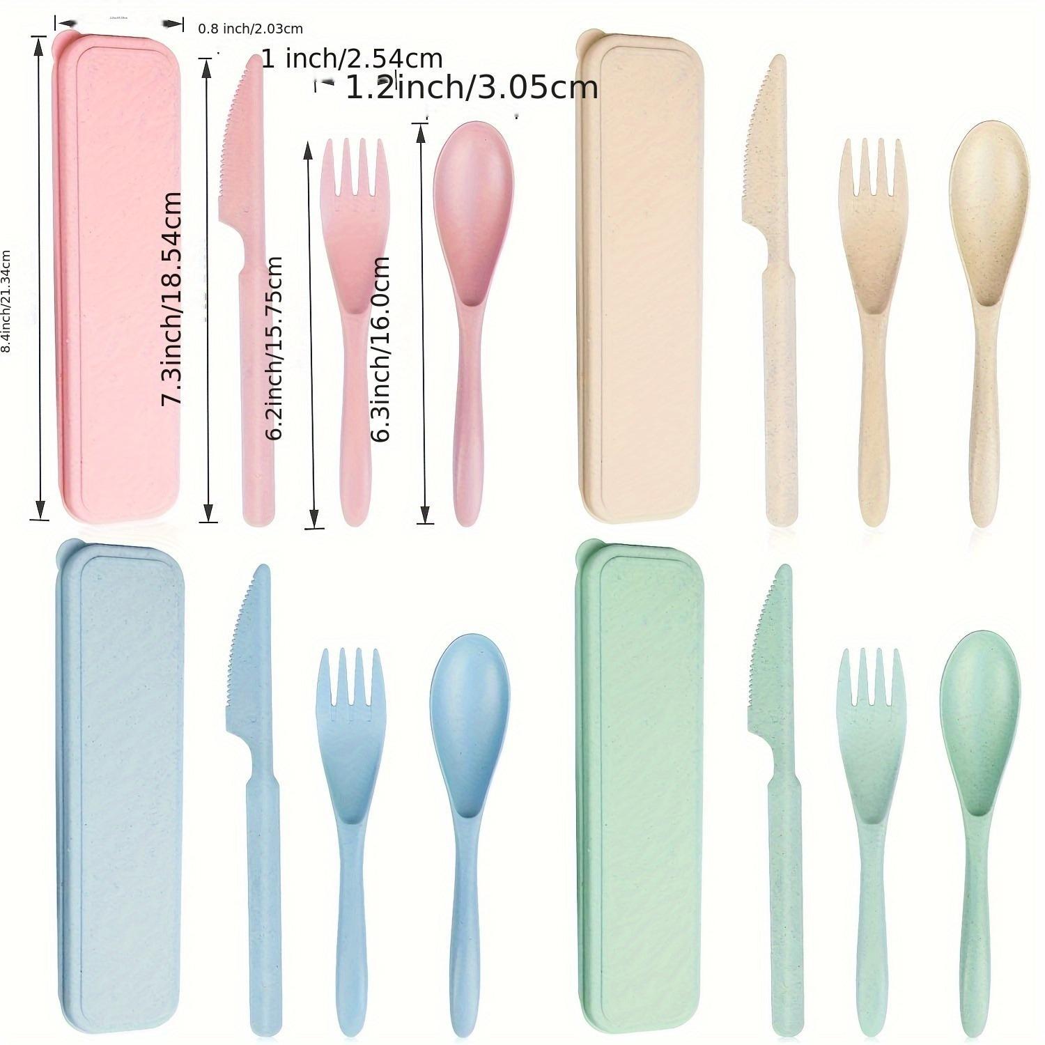 Juego de cubiertos ecológicos de 4 piezas para una alimentación sostenible: biodegradables y reutilizables
