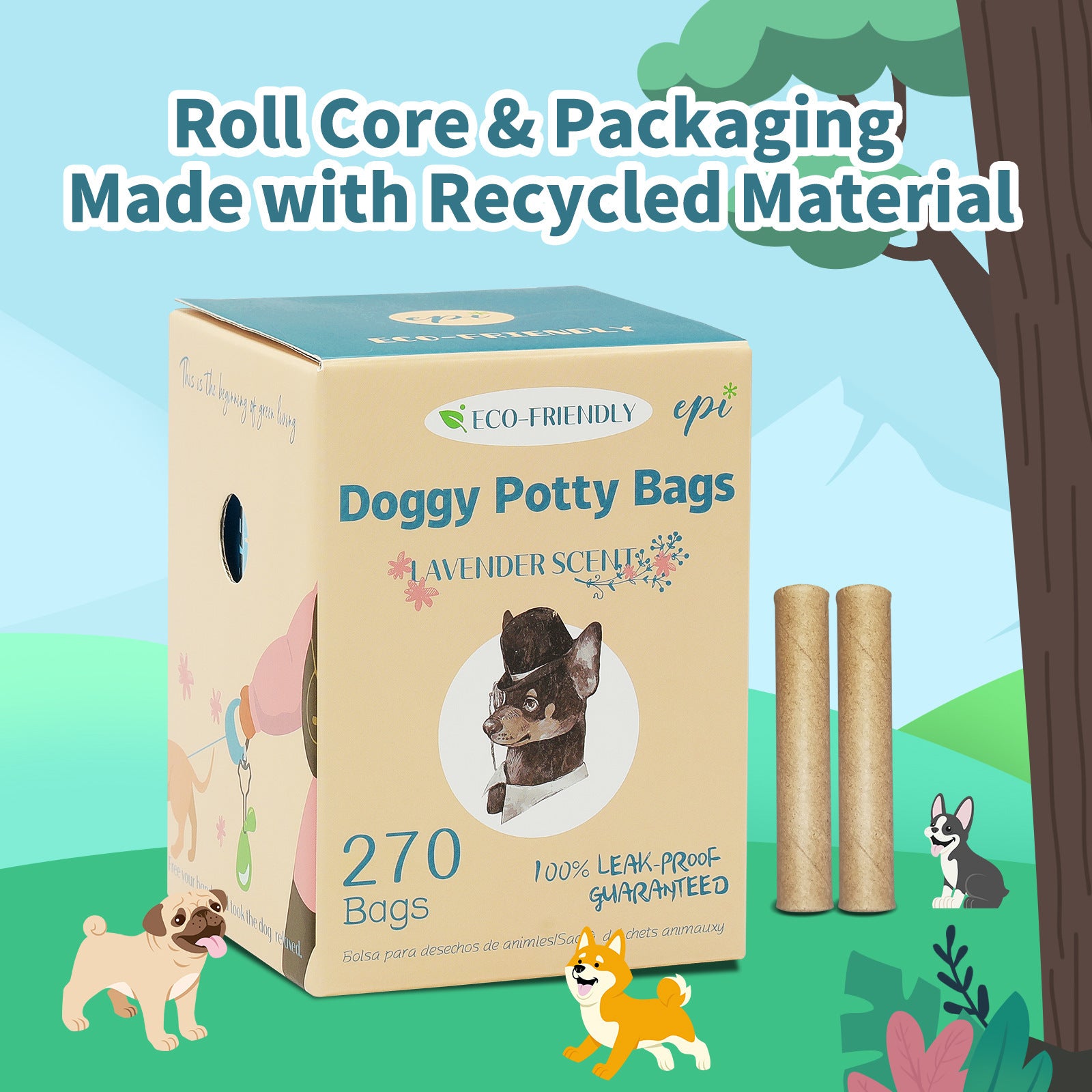 Bolsas ecológicas biodegradables para recoger excrementos