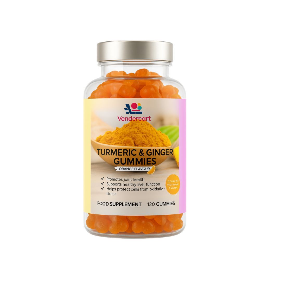Gominolas de cúrcuma y jengibre (120 unidades): beneficios para las articulaciones, refuerzo del sistema inmunitario, aptas para veganos