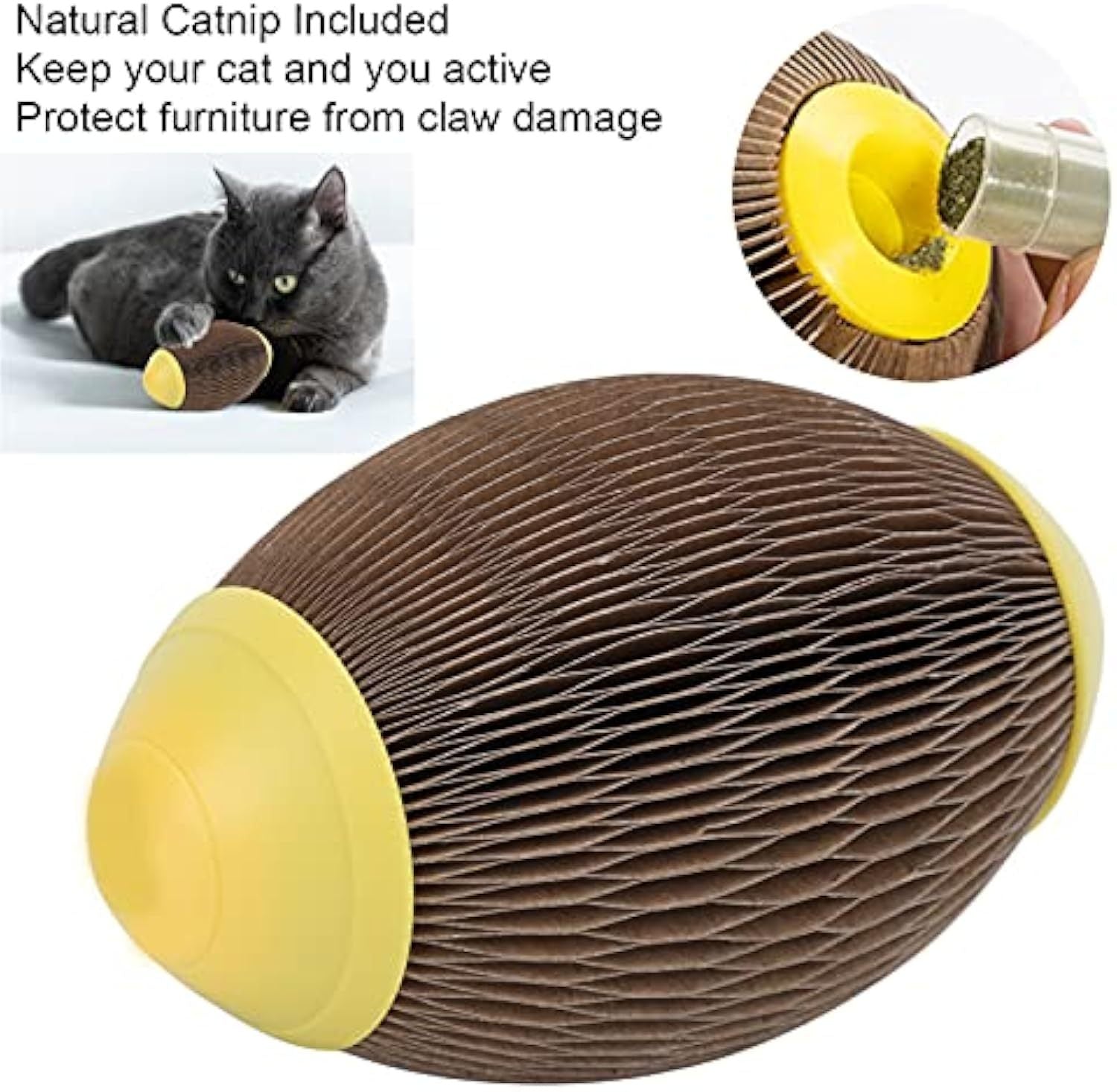Juguete de pelota de hierba gatera para gatos: mantén a tu gato y a ti mismo activos. Pelota de fútbol con hierba gatera, fabricada con papel corrugado reciclado y ecológico, ideal para que tu gato haga ejercicio y se divierta.