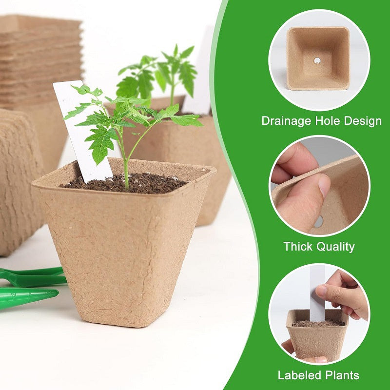 Maceta de papel reciclable práctica para viveros.