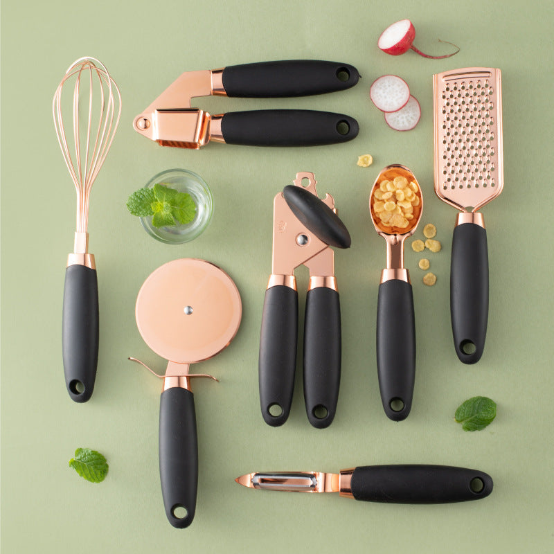 Juego de pelador de cocina y hogar con revestimiento de cobre