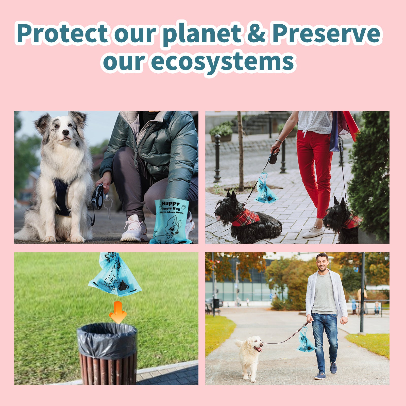 Bolsas ecológicas biodegradables para recoger excrementos