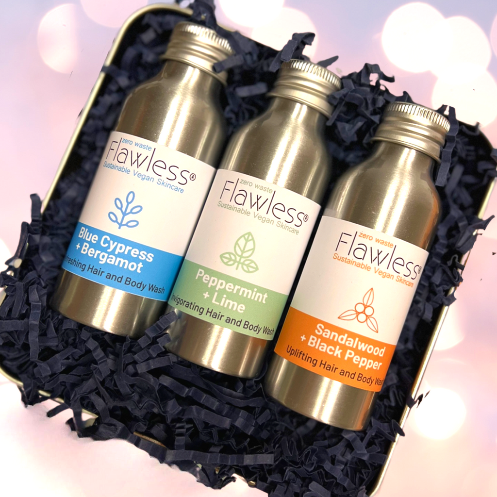 Set de regalo ecológico de gel de baño y cabello para hombre