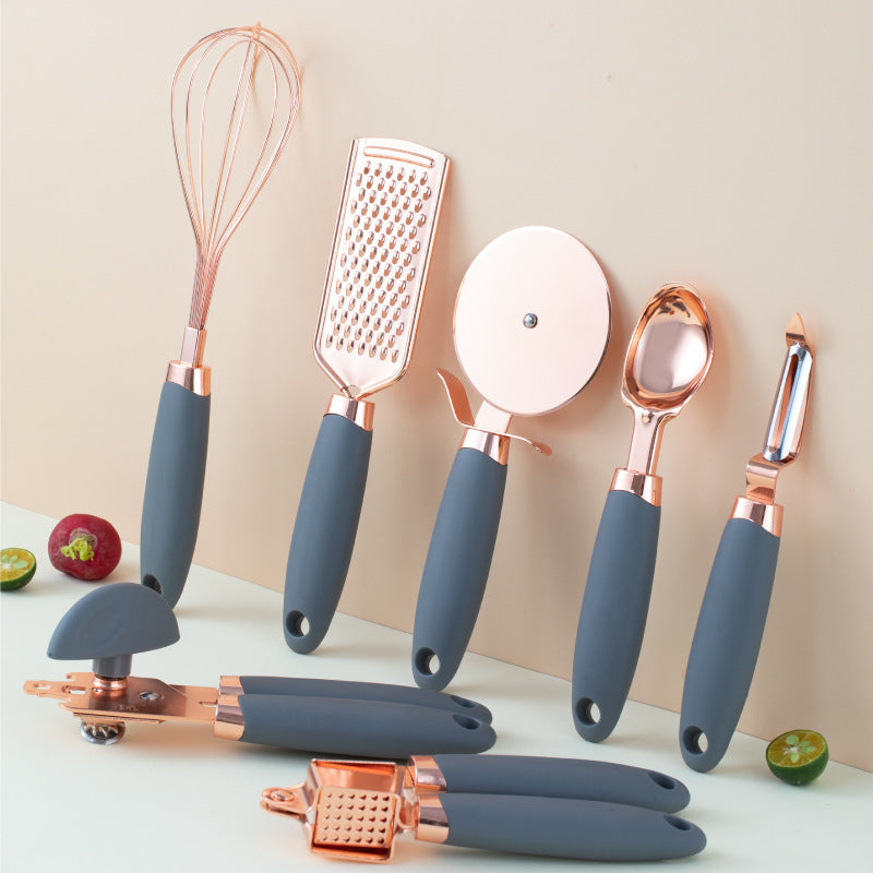 Juego de pelador de cocina y hogar con revestimiento de cobre