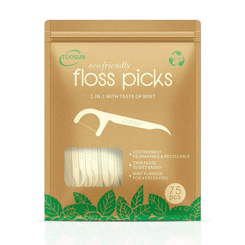 Hilo dental biodegradable con sabor a menta, respetuoso con el medio ambiente