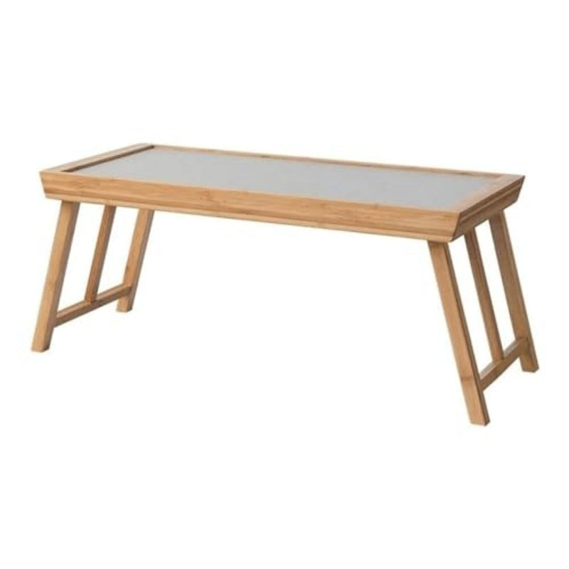 Mesa plegable de bambú, mesa auxiliar baja para salón, mesa de centro, mesita de noche, bandeja portátil para té, ideal para dormitorio, salón, oficina en casa.