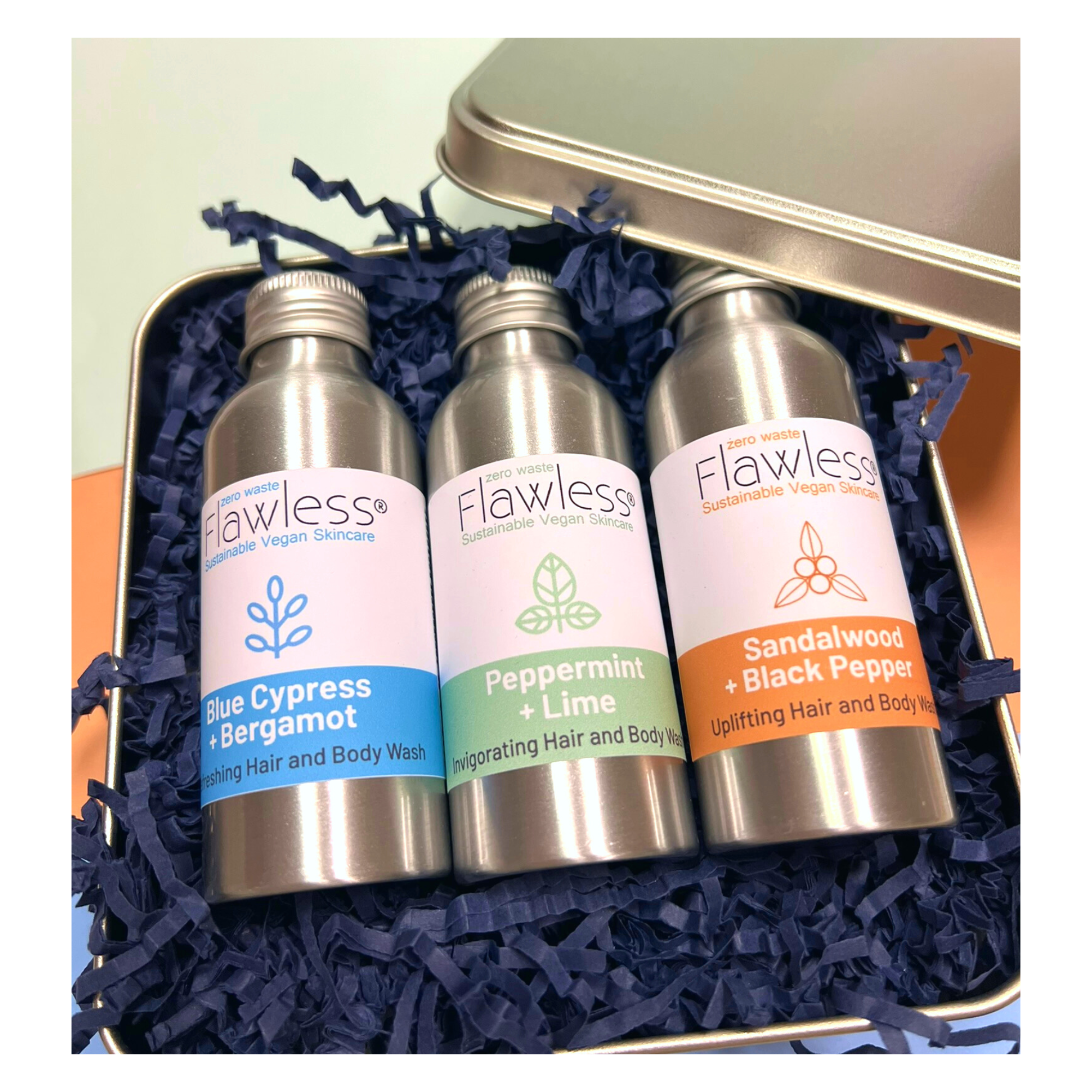 Set de regalo ecológico de gel de baño y cabello para hombre