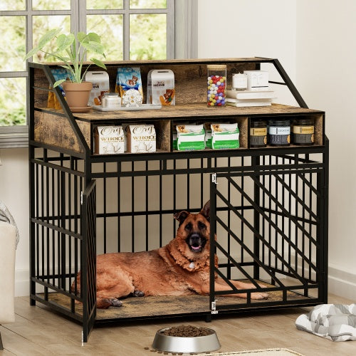 Cuenco elevado de bambú para perros