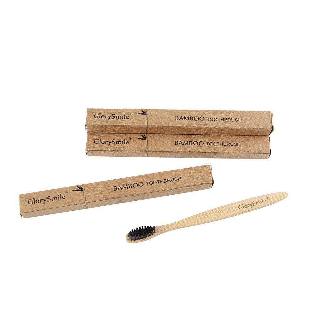 Cepillo de dientes de bambú natural puro, portátil, con cerdas suaves, ecológico. Herramientas para la higiene y el cuidado bucal.