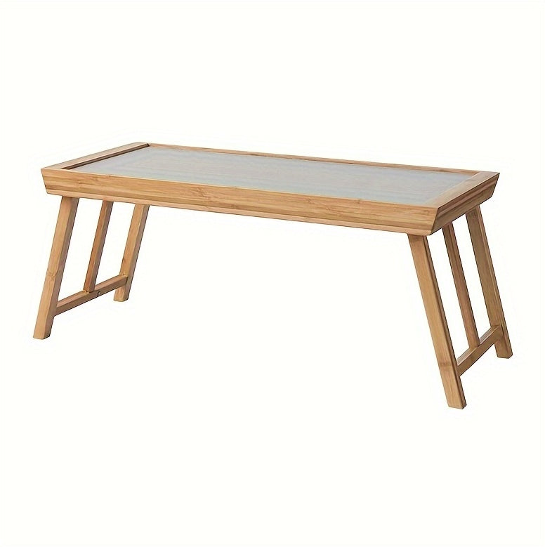 Mesa plegable de bambú, mesa auxiliar baja para salón, mesa de centro, mesita de noche, bandeja portátil para té, ideal para dormitorio, salón, oficina en casa.