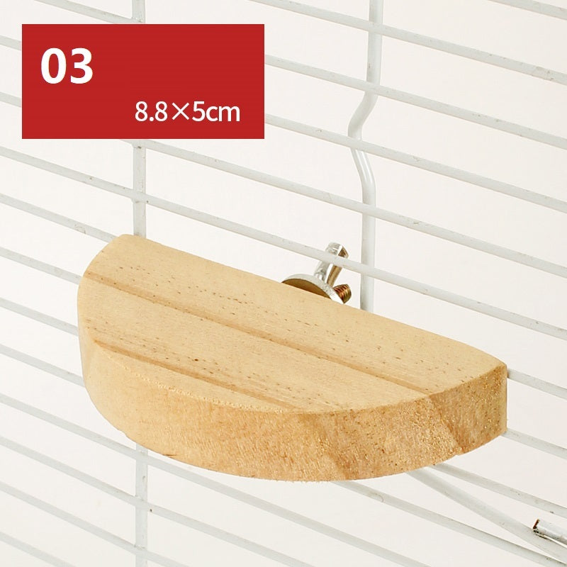 Juguete para hámster: plataforma con columpio y valla de madera natural