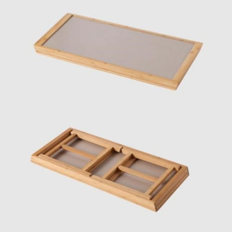 Mesa plegable de bambú, mesa auxiliar baja para salón, mesa de centro, mesita de noche, bandeja portátil para té, ideal para dormitorio, salón, oficina en casa.