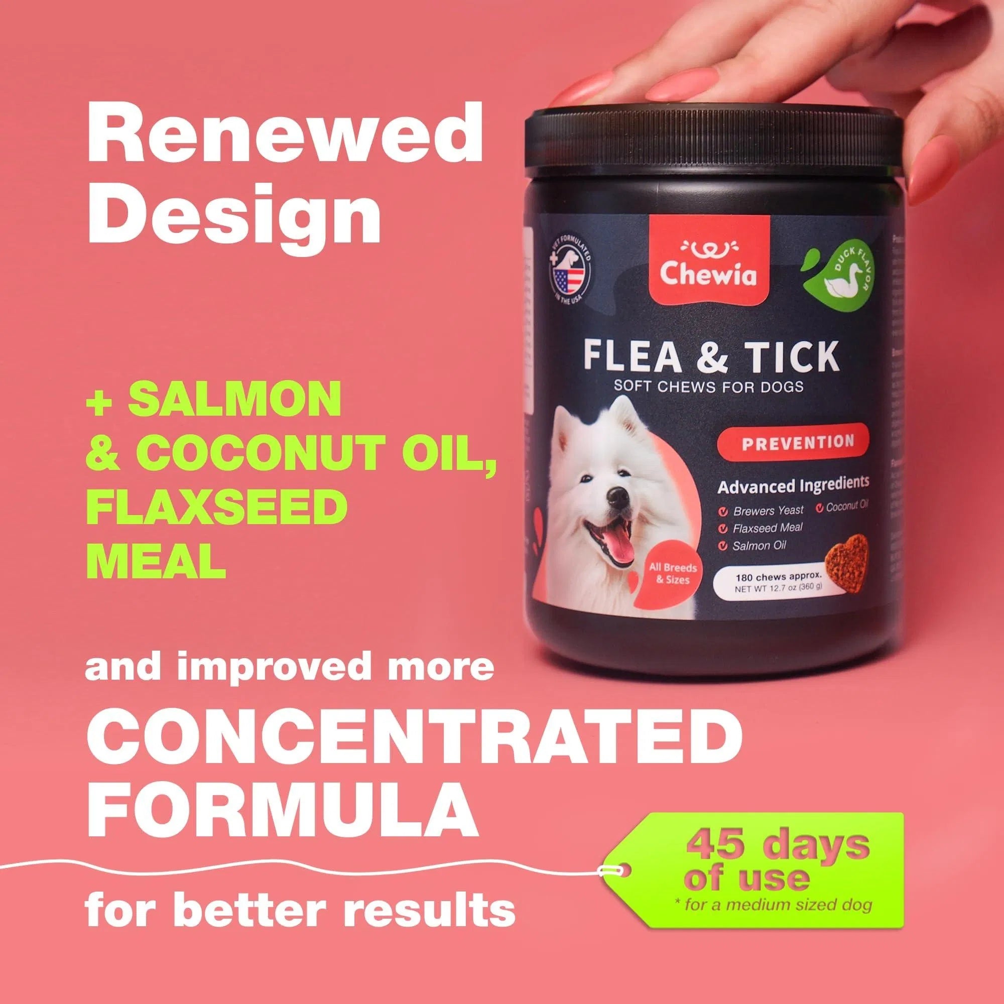 Comprimidos masticables para el tratamiento de pulgas y garrapatas en perros. Prevención natural de pulgas y garrapatas, para reforzar el sistema inmunológico.