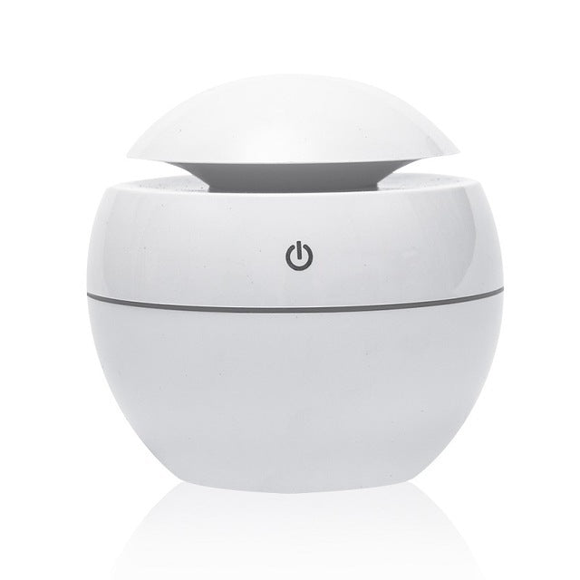 Humidificador mini ultrasónico ecológico y silencioso con diseño de cabeza de seta y acabado de imitación madera