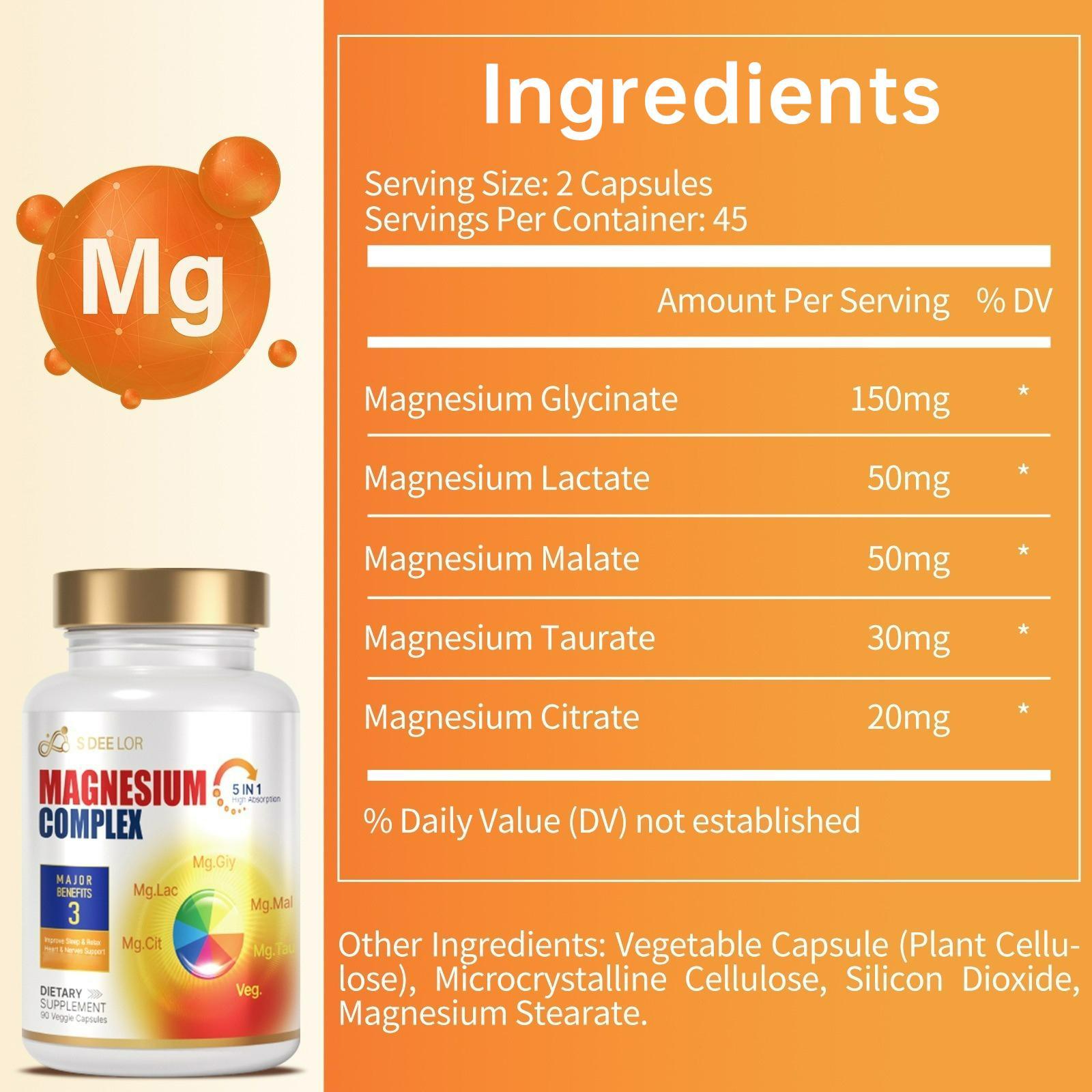 Glicinato de magnesio con malato y vitamina D3. Fórmula vegana que favorece la salud ósea. Producto quelatado de alta absorción.