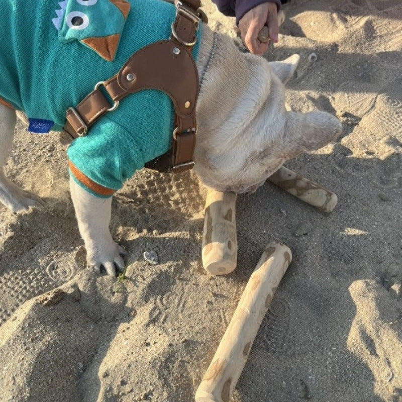 Juguete masticable para perros hecho de madera de café natural