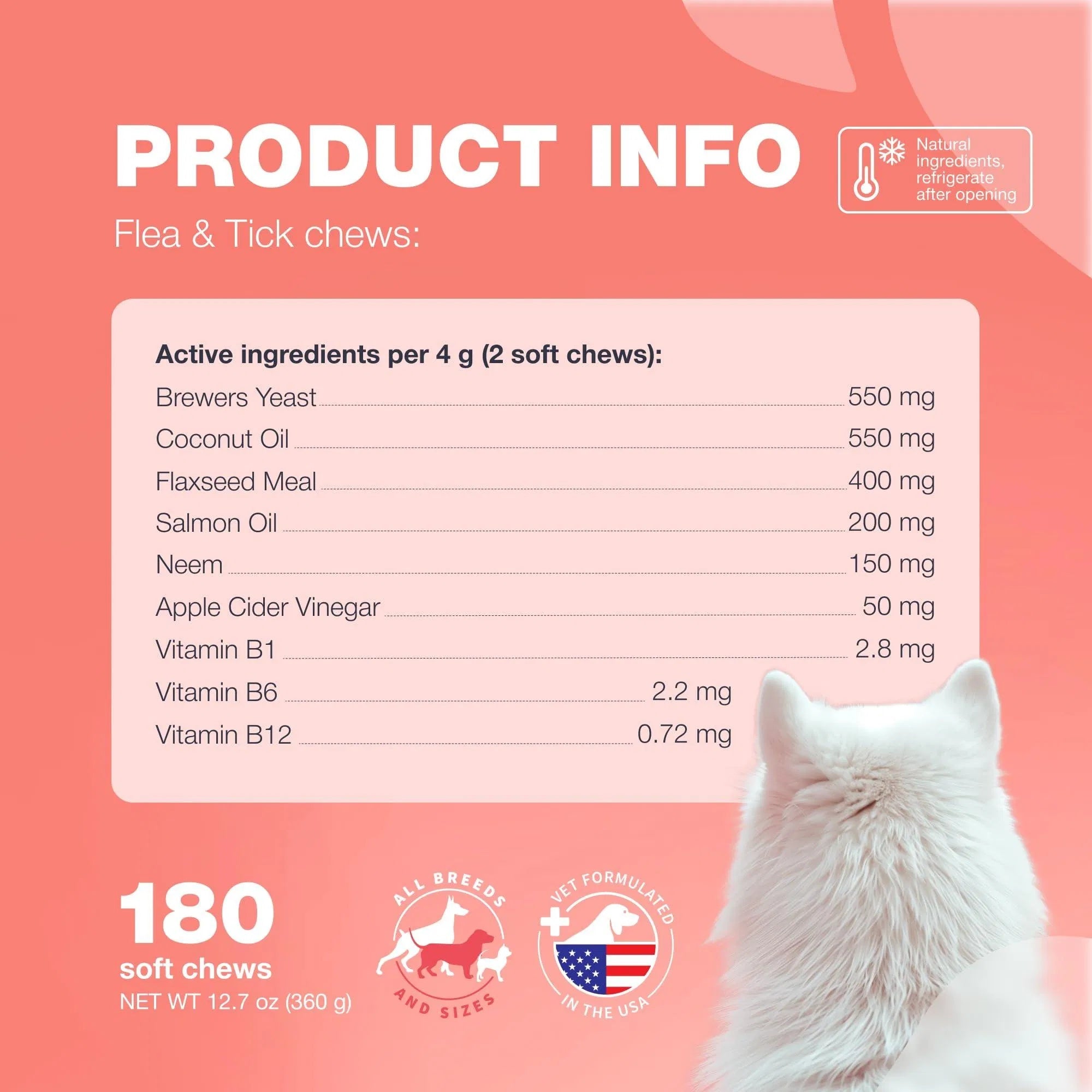 Comprimidos masticables para el tratamiento de pulgas y garrapatas en perros. Prevención natural de pulgas y garrapatas, para reforzar el sistema inmunológico.