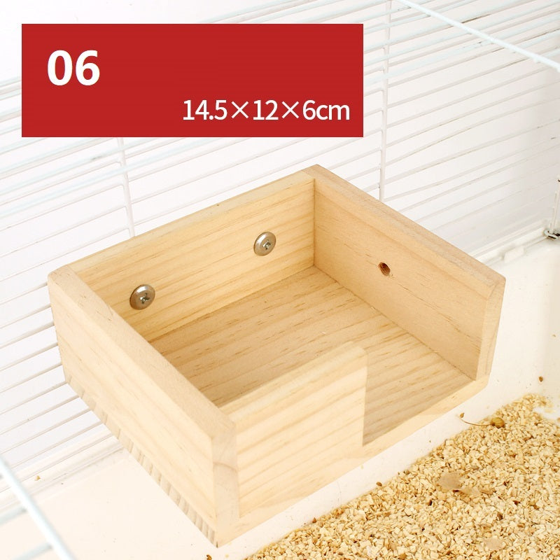 Juguete para hámster: plataforma con columpio y valla de madera natural